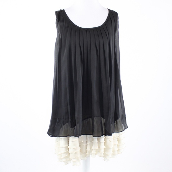 Anthropologie Dresses & Skirts - Anthropologie black sheer sleeveless shift dress S